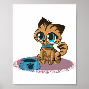 POSTER COZINHA BRUTA DE OLHOS AZUIS SOBRE UMA MAT ROPULAD