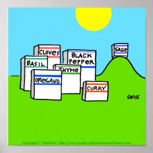 Póster Cozinha colorida brilhante dos desenhos animados