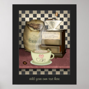 Póster Cozinha de Café do amante do café