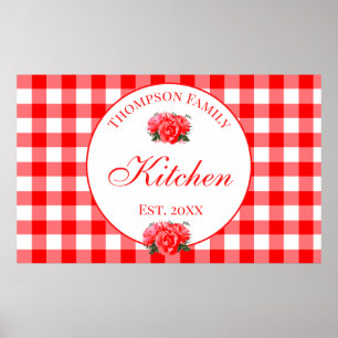 Poster Cozinha de Verificação de Buffalo de Gingham Ver