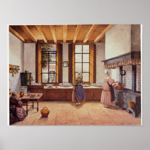 Póster Cozinha do hotel de Zwijnshoofd em Arnhem, 1838