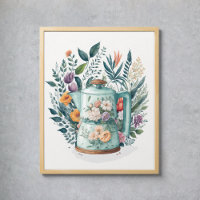 Cozinha Floral Botânica do Café com Aquarela Moder
