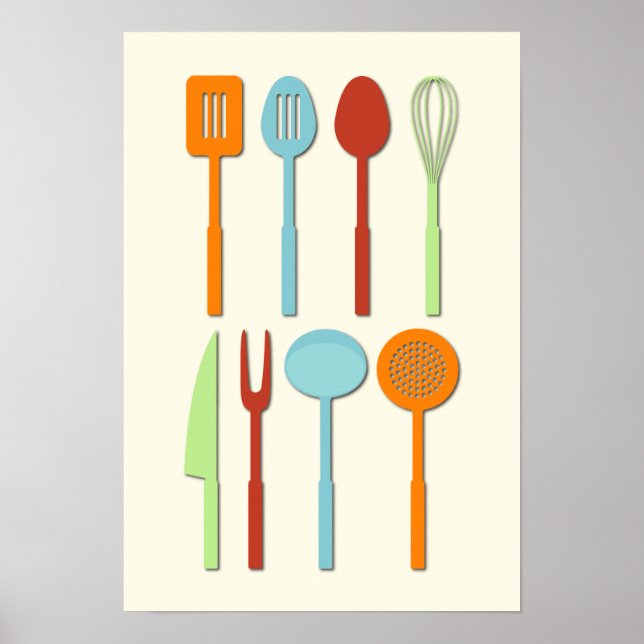 Poster Cozinha Utensil Silhouettes ORBLC (Frente)