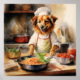 Poster Cozinhar de Cachorro Volpino Italiano