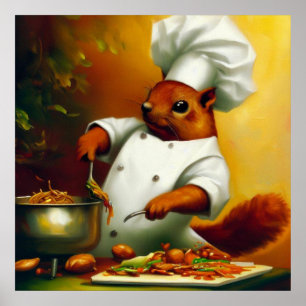 Poster Cozinhar De Esquilo Agitar Fry