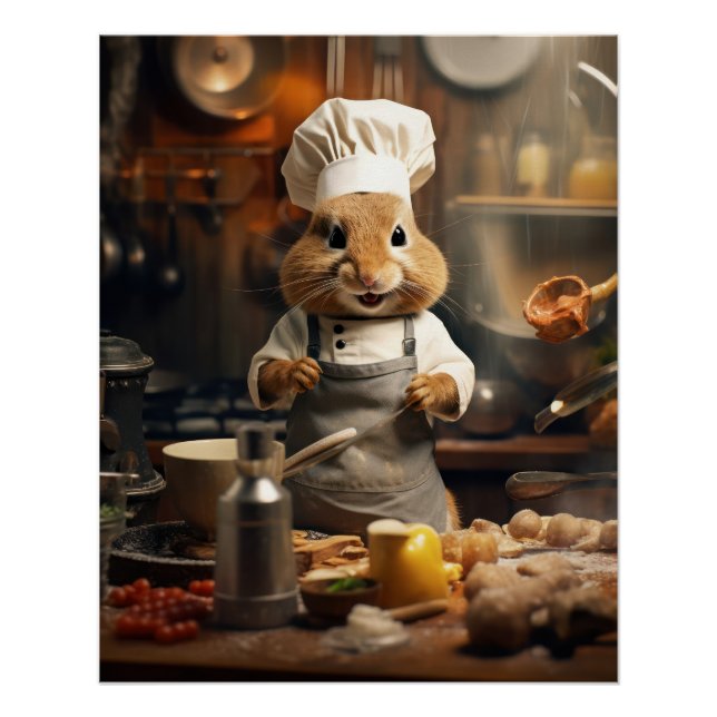 Póster Cozinhar de esquilo Poster engraçado para animais (Frente)