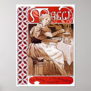 Poster Cozinhar De Mulher, Alphonse Mucha