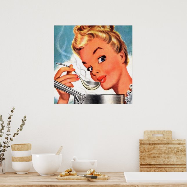 Poster cozinhar de sopa de retro vintage (Cozinha)