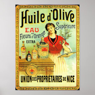 Póster Cozinhar do vintage do azeite do Velho Mundo