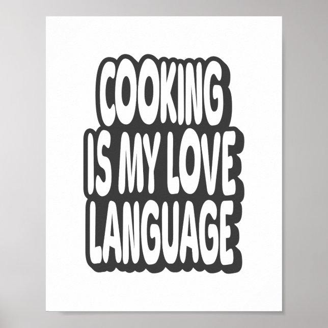 Poster Cozinhar É Minha Citação De Língua De Amor (Frente)