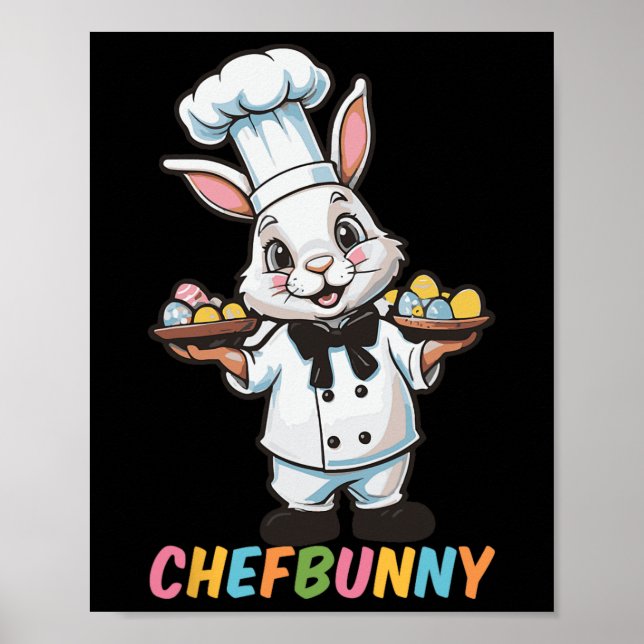 Poster Cozinheiro Cook Hare Engraçado Dia da Páscoa Homen (Frente)