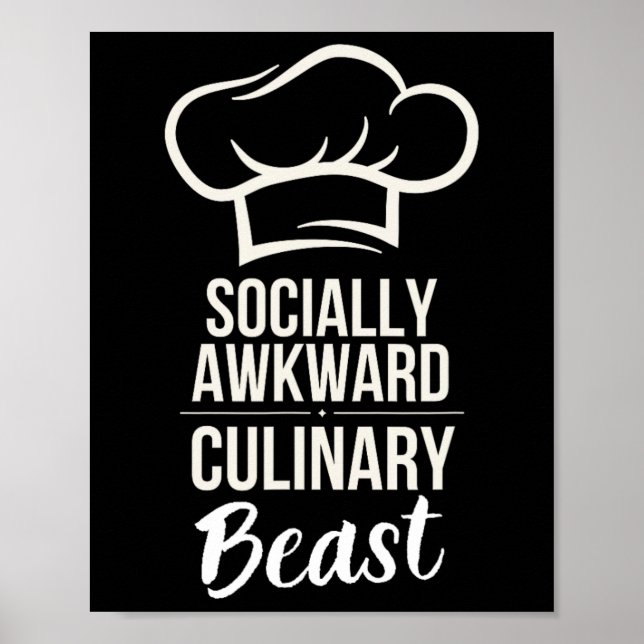 Poster Cozinheiro Engraçado Culinário Engraçado Socialmen (Frente)