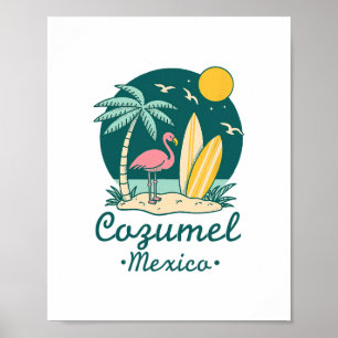 Poster Cozumel México Lembrança Férias Viagem Homens Mulh