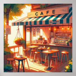 Poster Cozy Anime Cafe Art