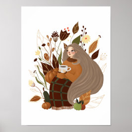 Poster Cozy Autumn Girl