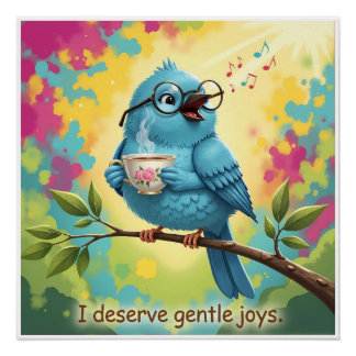 Póster Cozy Bird Aesthetic Glossy Poster  