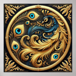 Poster Cozy Curled Up Peacock