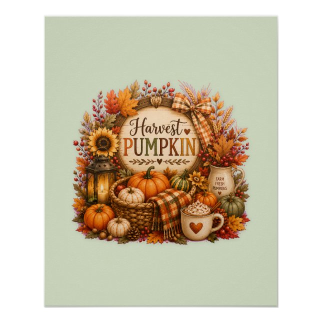 Póster Cozy Harvest Pumpkin / Cosecha Acogedora  (Frente)
