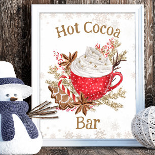 Poster Cozy Winter Hot Cocoa Cookies Bar Natal