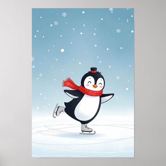 Poster Cozy Winter Penguin Nursery Art (Frente)