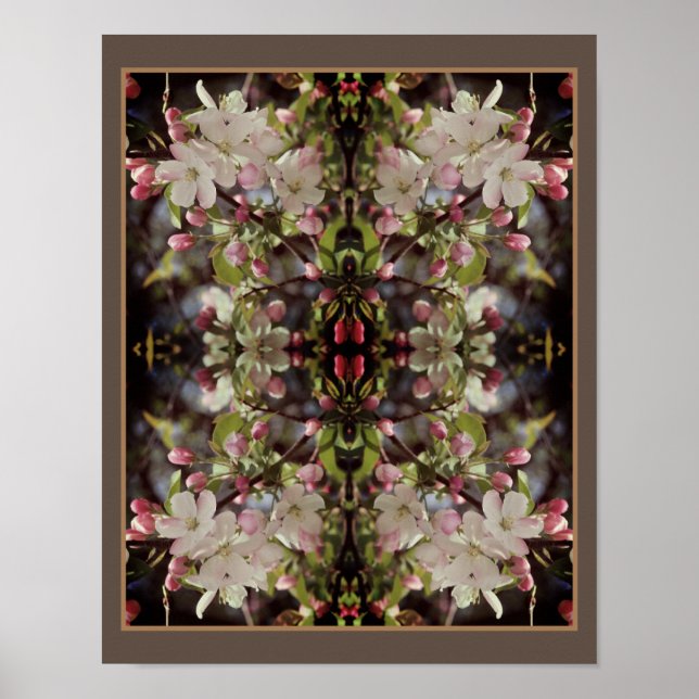 Poster Crabapple Blossoms Vintage Abstrato (Frente)