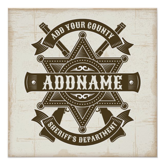 Póster Crachá de fuzis-adjuntos do Xerife Oeste Personali (Frente)