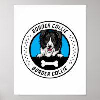 Crachá de Ilustração de Peeking de Collie de Borda