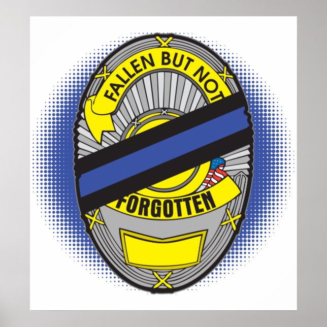 Póster Crachá fino de linha azul (Frente)