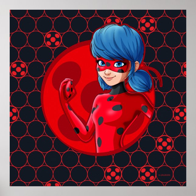 Poster Crachá Vermelho Ladybug (Frente)