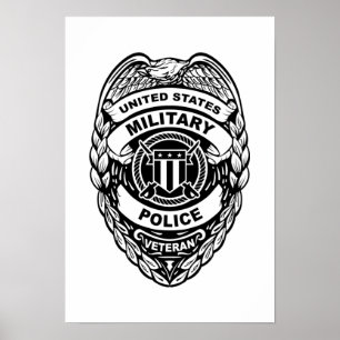 Poster Crachá Veterano da Polícia Militar dos EUA