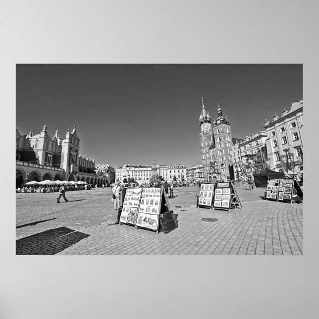 Póster Cracóvia, praça principal do mercado, Polônia, pos (Frente)