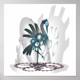 Póster Crane de metal