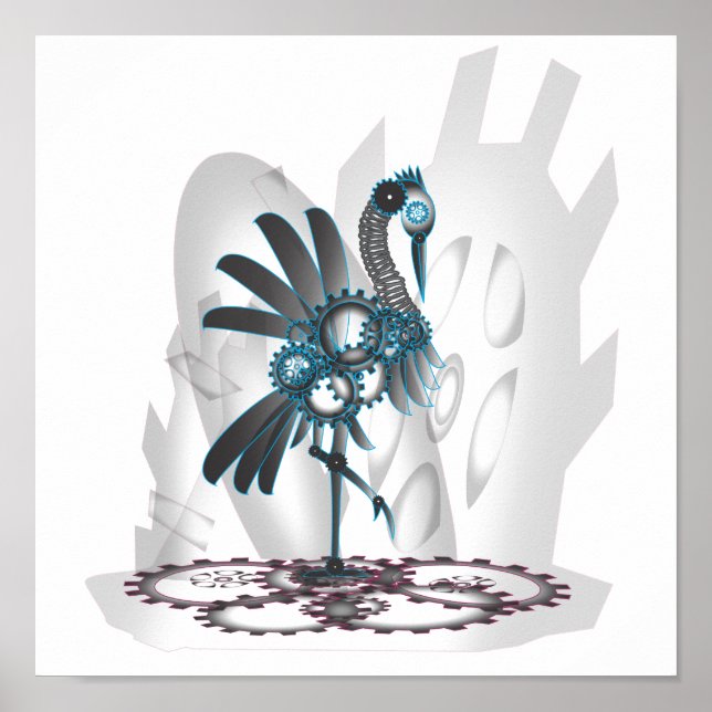 Póster Crane de metal (Frente)