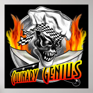 Póster Crânio 5 do cozinheiro chefe