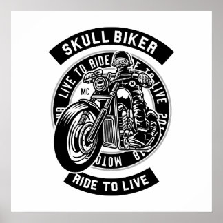 Poster Crânio Biker