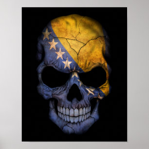 Poster Crânio bosniano customizável da bandeira