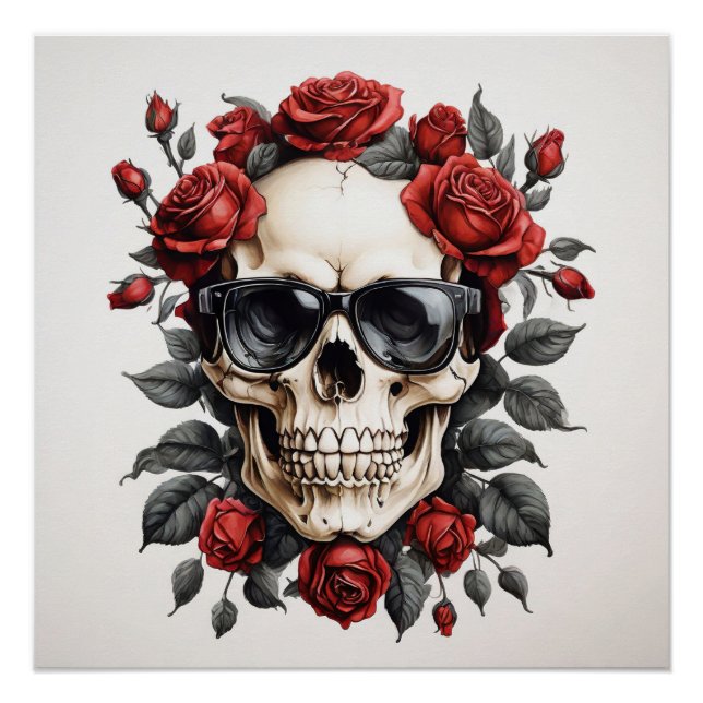 Póster crânio com óculos (Frente)