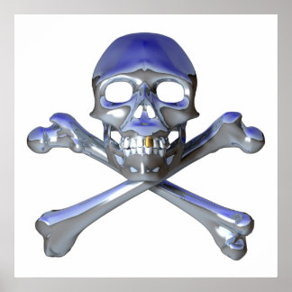 Póster Crânio cromo e bósforos
