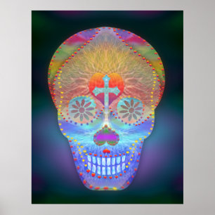 Póster Crânio de Açúcar, Dia Arco-Íris dos Mortos