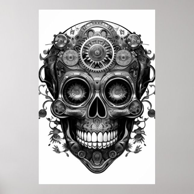 Poster Cranio de Açúcar Imagem Preto + Branco em um Carta (Frente)