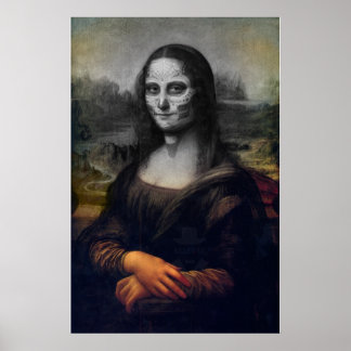 Póster crânio de açúcar mona lisa