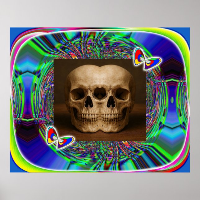 Poster Crânio de alienígena de três olhos (Frente)