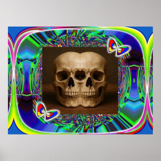 Poster Crânio de alienígena de três olhos  (Frente)