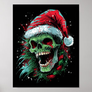 Poster Crânio de Feriado Elevado Seu Loo de Natal