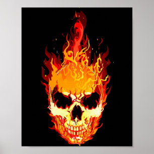 Poster Crânio de Flaming