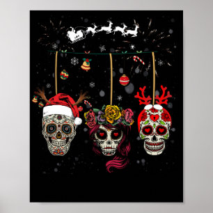 Poster Crânio De Flor Mexicano No Natal
