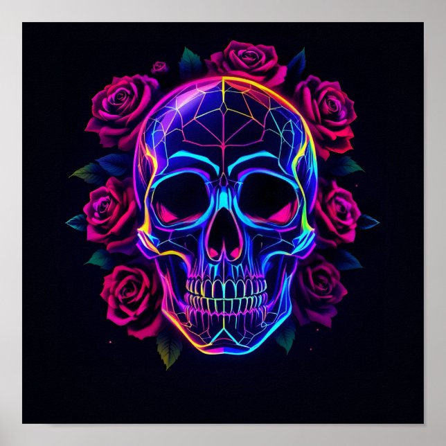 Poster Crânio de Rosas  (Frente)