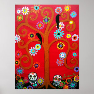 Póster crânio DIÂMETRO DE LOS MUERTOS de talavera
