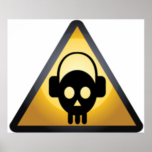 Póster Crânio DJ dos desenhos animados