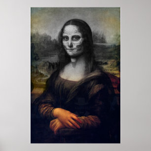 Póster crânio do açúcar de Mona lisa